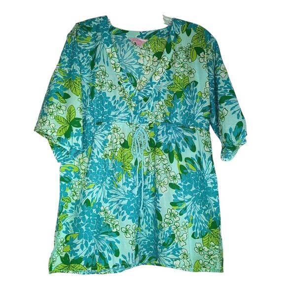 Lilly Pulitzer Women's Lightweight Cotton Drawstring Empire Waist Top, XS - Picture 1 of 9